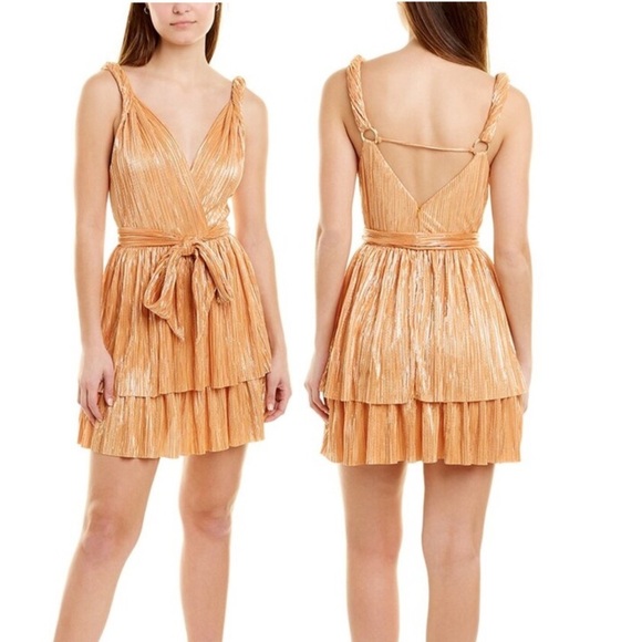 NWT Sabina Musayev $235 - Alma Dress Mandarin color - mini dress - MEDIUM - Picture 1 of 10